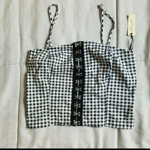 gingham corset tank